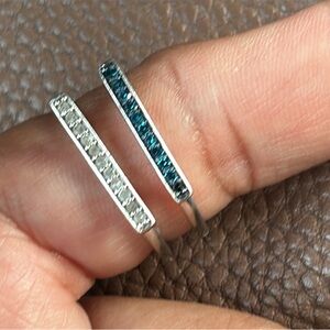 Diamonds & Sterling Silver Ring Set